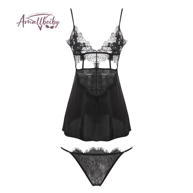 Кружевная соблазнительная ночная сорочка на бретельках сексуальное эротическое