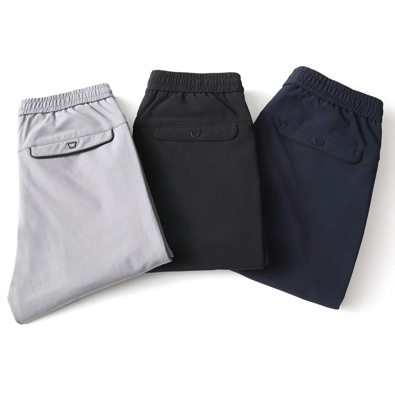 Мужские летние брюки обтягивающие эластичные корейские повседневные зауженные