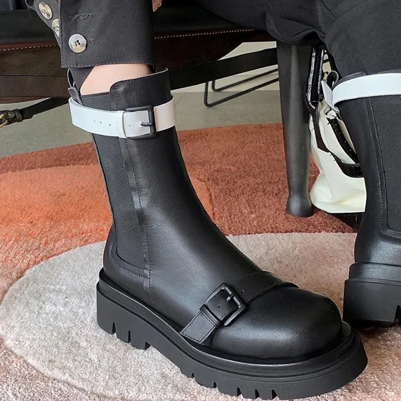 

Женские ботинки со шнуровкой, модные дамские ботильоны с круглым носком, на низком каблуке, в Корейском стиле, весна-осень 2021