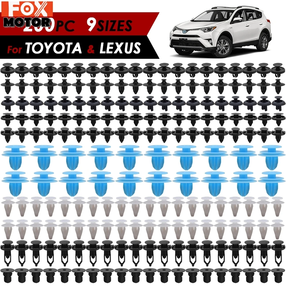 200X автомобильный клипс с заклепками и зажимами крепеж для панели бампера Toyota Corolla