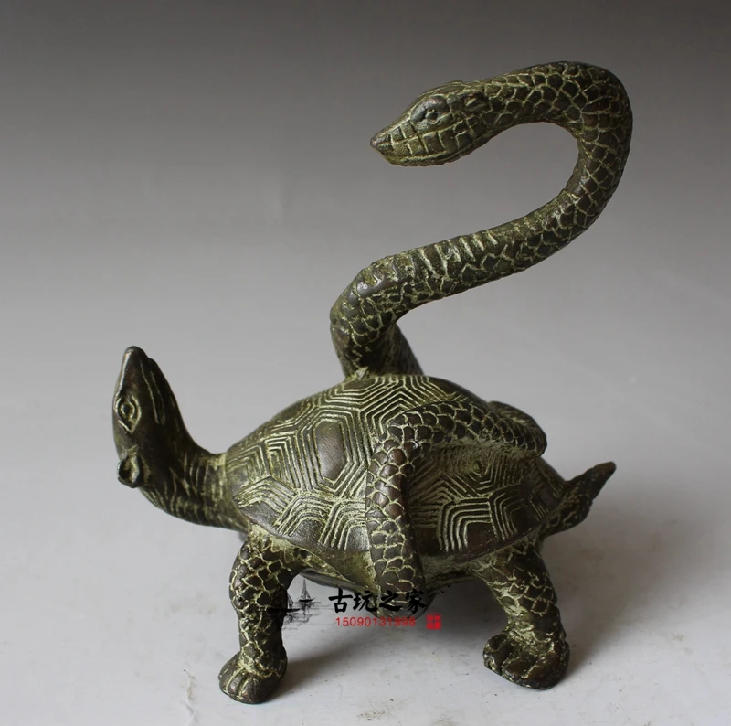 Bronze Wares Collection Four Great Gods and Beasts Basalt Buddha Decorations Pure Copper Snake Turtle Crafts Town H | Дом и сад