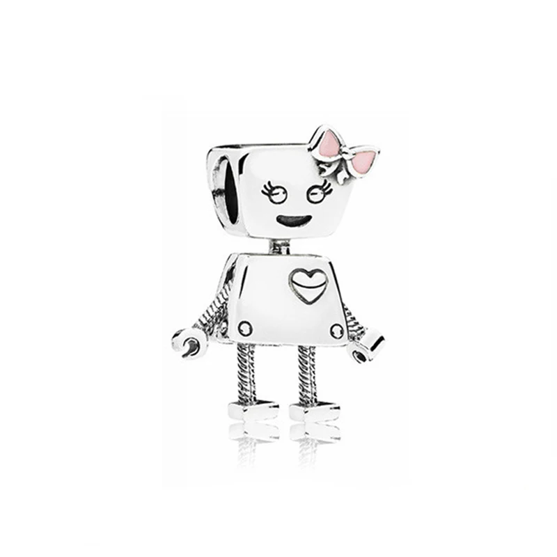 Bella robot charms pendant bead diy bangle fit pandora bracelet for women gift new | Украшения и аксессуары