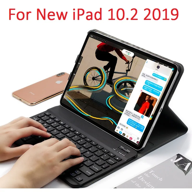 Тонкий чехол для Apple новый iPad 7th 10 2 2019 с клавиатурой A2198 A2232 Bluetooth Беспроводная