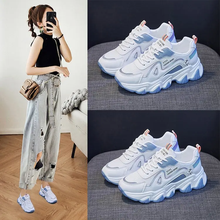 

Женские мягкие кроссовки на платформе, летняя обувь для бега, удобная сетчатая дышащая повседневная обувь с вулканизированной подошвой