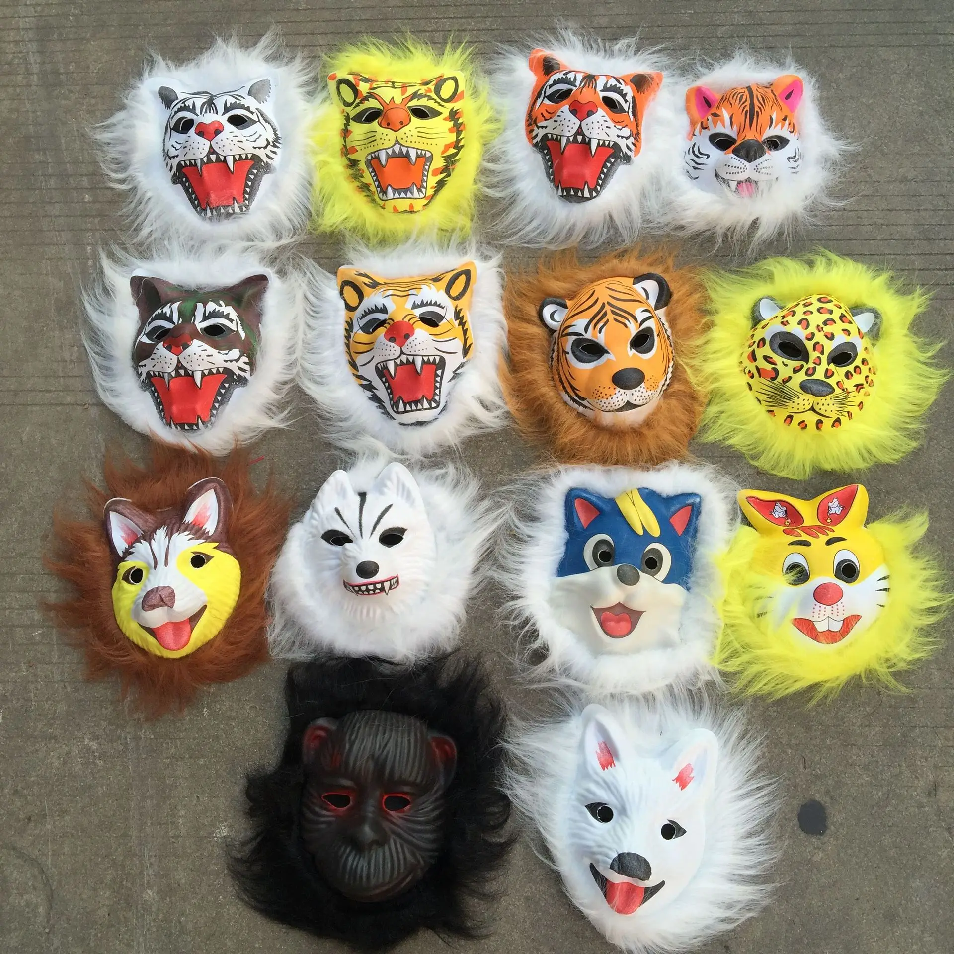 Мягкая маска для животных волк тигр Лев обезьяна лев животное пушистая