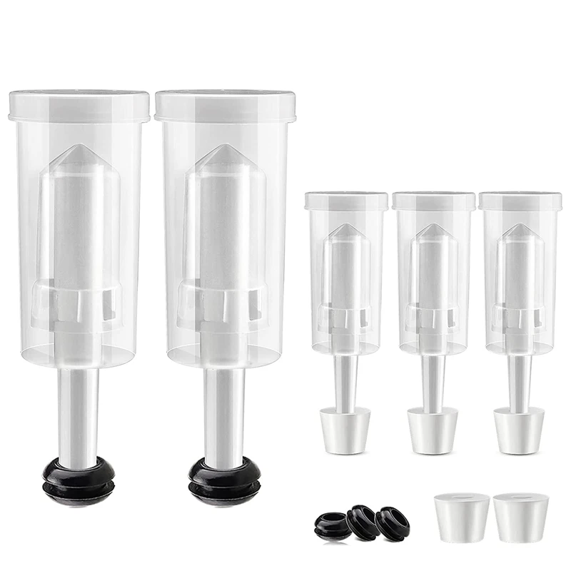 

Mason Jar Grommet & Carboy Jug Bottle Bucket 6 Drilled Silicone Stopper, Home Brewing Preservation Airlock