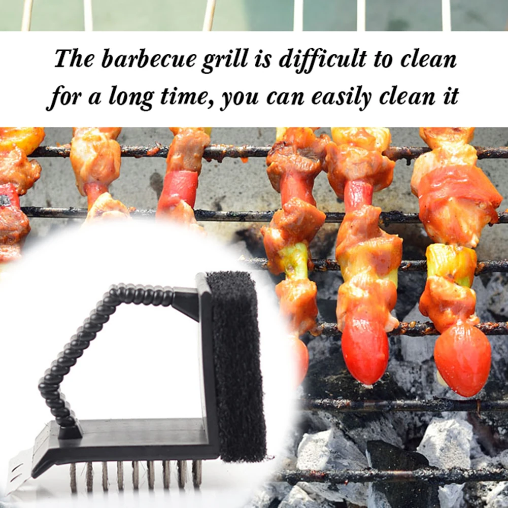 3 в 1 для чистки Гриля и барбекю многофункциональная Чистящая щетка инструмент