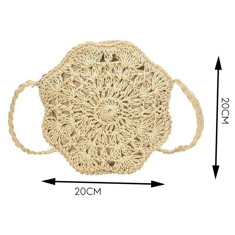 Модные круглые соломенные сумки через плечо для женщин плетеные дорожные