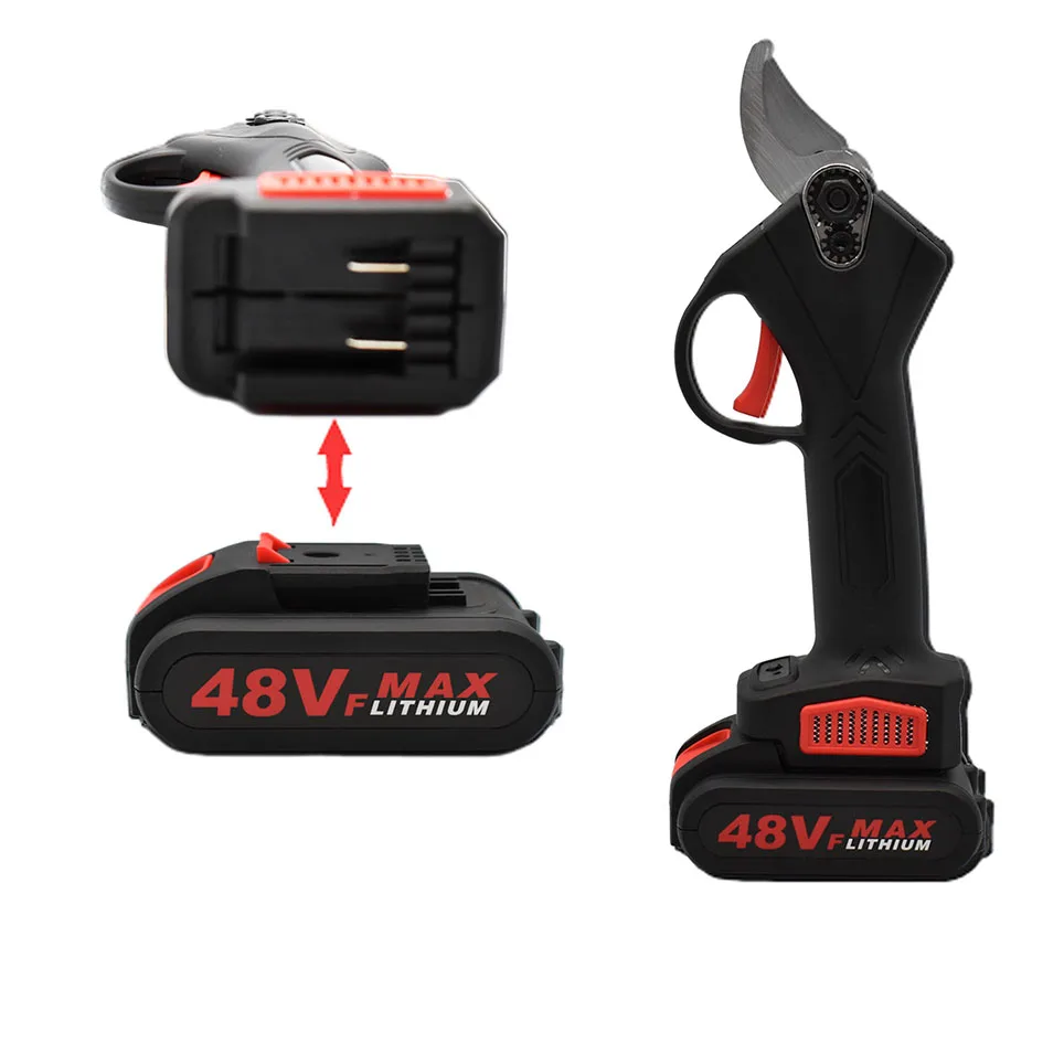 

48V Cordless Pruner Electric Pruning Shear with 9000mAh Lithium-ion Battery Efficient Fruit Tree Bonsai Pruning Branches Cutter