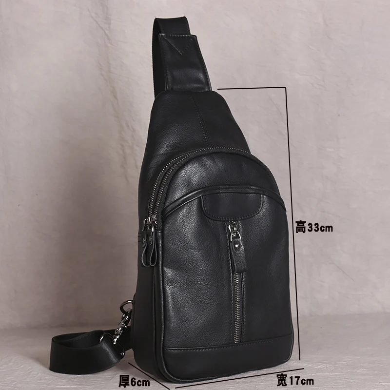 

AETOO New men's chest bag head layer cowhide soft leather fashion small bag leather chest bag close leisure men bag
