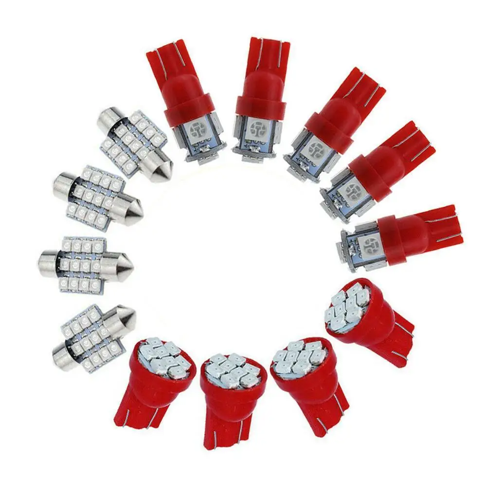 

Автомобильный светодиодный инструментальный индикатор T10 5050 5SMD красный интерьерные аксессуары пластины светильник лампы автоматической п...