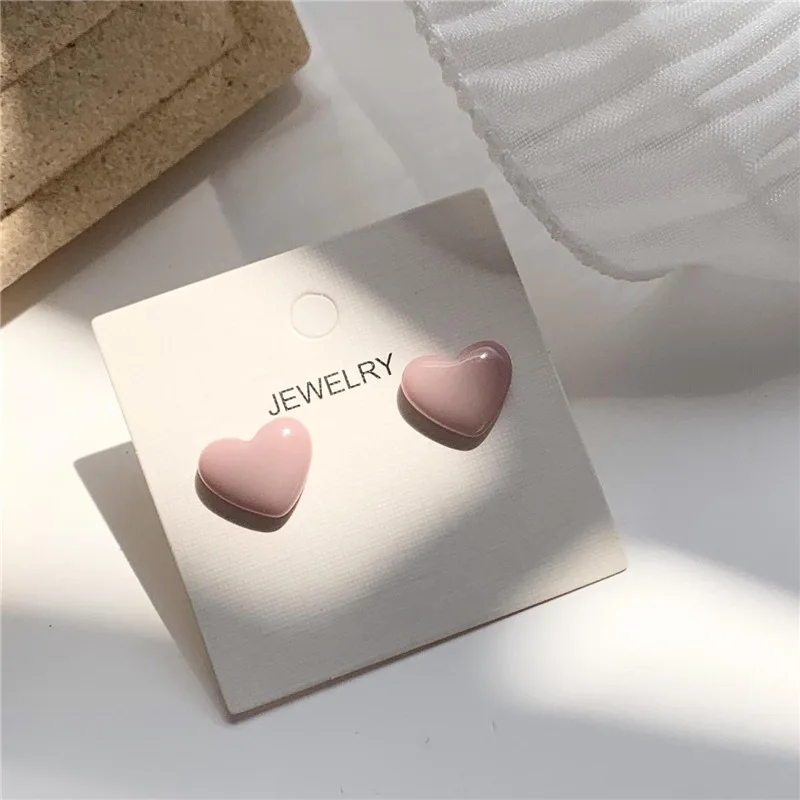 

S925 Needle Morandi Color Stud Earrings Fashion Romantic Love Small Earring Simple Temperament Super Fairy Girl Earrings Jewelry