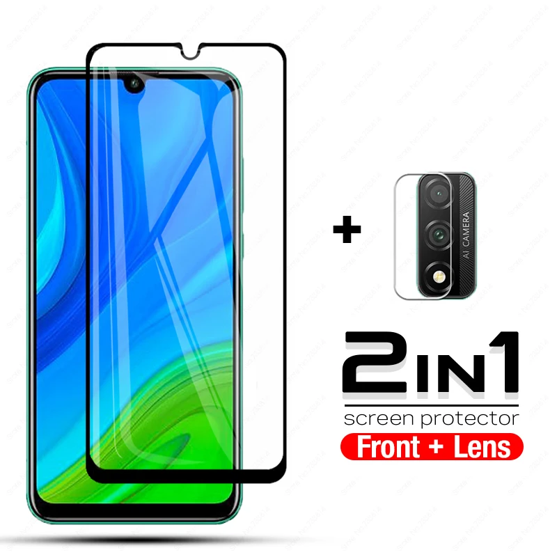 2 в 1 закаленное стекло HD для Huawei p smart 2020 защита экрана объектива камеры Защитное