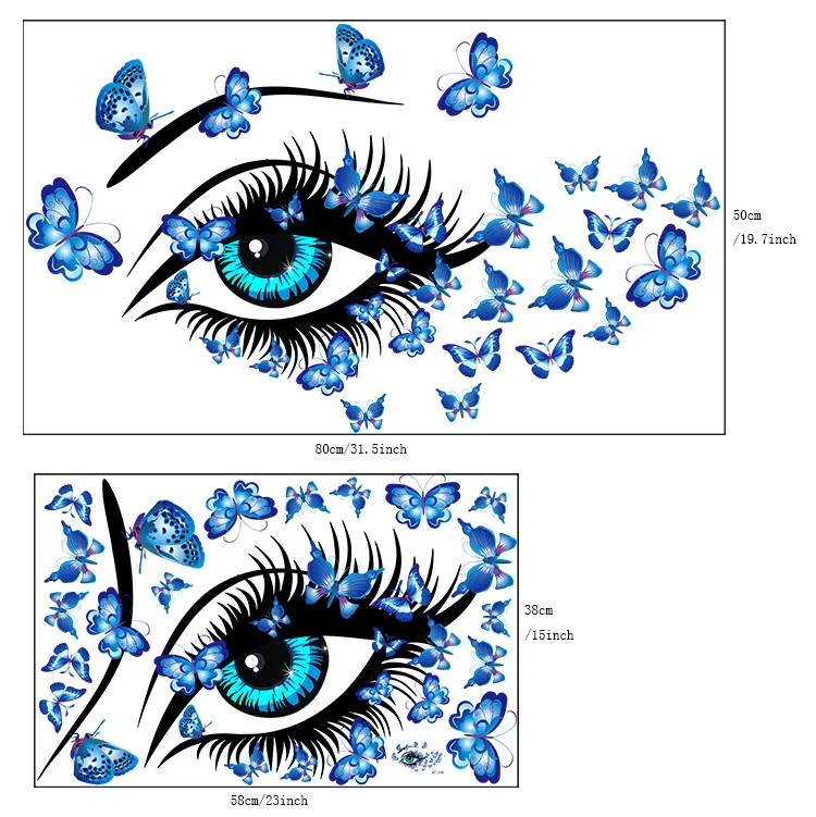 

Butterfly Wall Sticker Living Room Bedroom Decoration Wall Sticker Woman Eyes PVC Wall Sticker Room Decoration