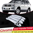 Хромированная дверная ручка для Toyota Land Cruiser Prado 120 J120 L120 2003 2004 2005 2006 2007 2008 2009, набор аксессуаров для стайлинга