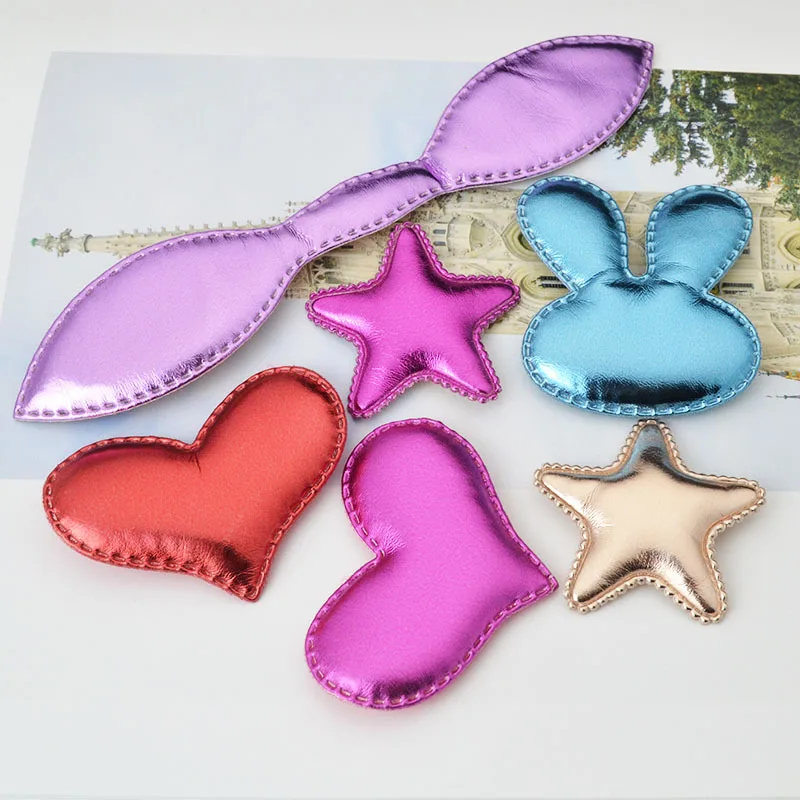 

10pcs / Lot PU five-pointed star love children's hair clip accessories for DIY handmade bow hair accessories headband