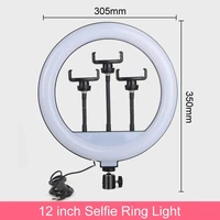 12 inch dimmable led selfie ring light lamp photography ringlight phone studio 30 5cm 3 holder live youtobe