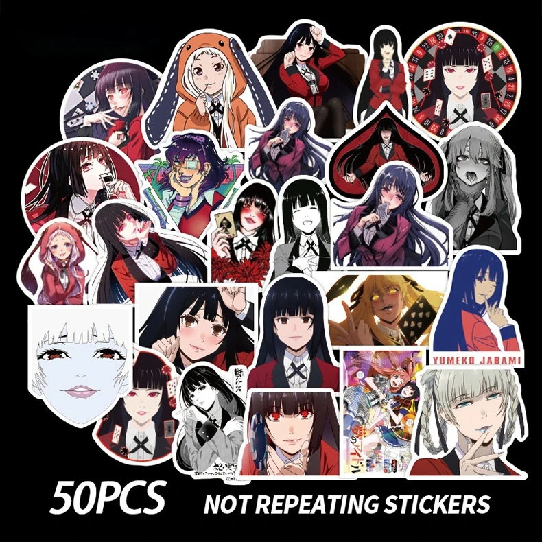 

50pcs/set Cartoon Kakegurui Graffiti Stickers for Suitcase Guitar Car Anime Kakegurui Waterproof Stickers