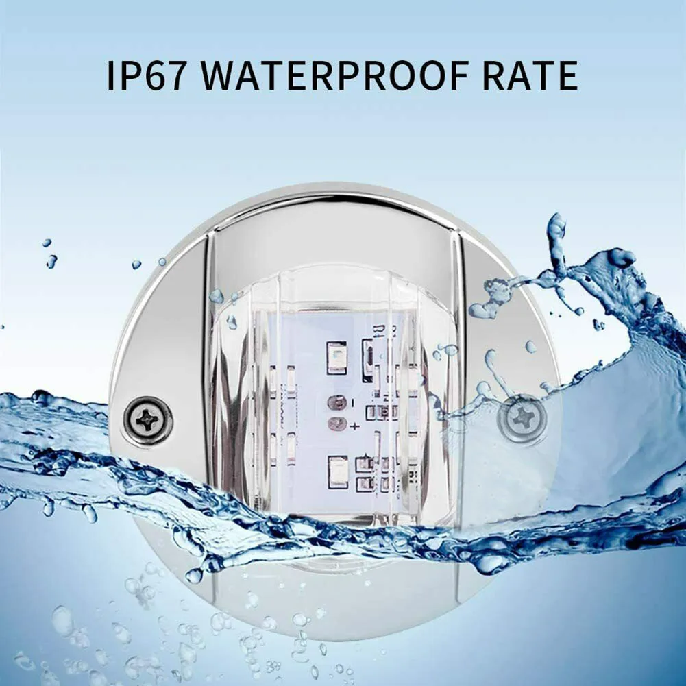 

2 Pcs Boat Stern Lights 3 inch LED Stern Lights IP67 Waterproof Embedded
