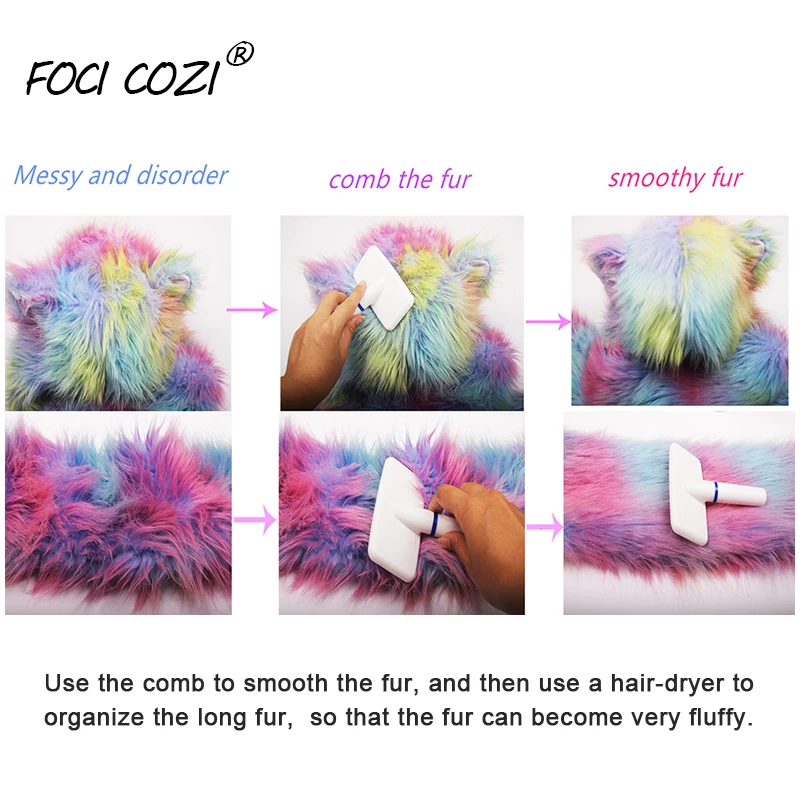 Rainbow Fur Hat Rave Spirit Animal Furry Hoddie Faux 3 In 1 Function Christmas Gift For Girls/Girlfriend White women | Аксессуары для