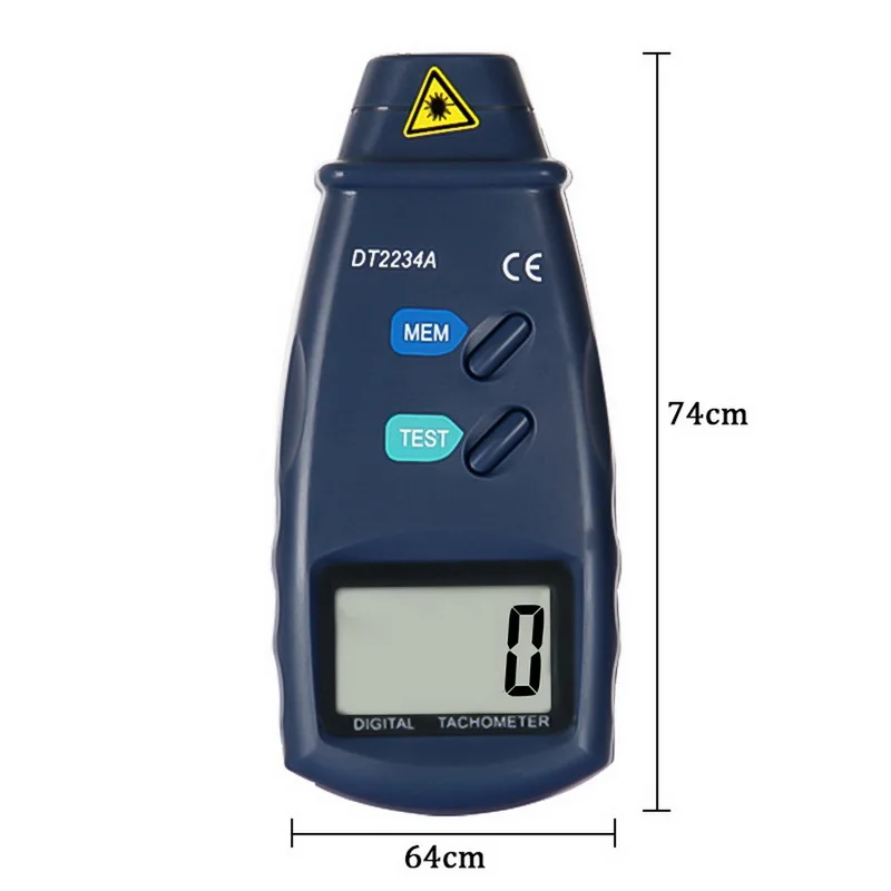

DT2234A 5-digit LCD Display Digital Tachometer ABS Blue Non Contact Tach Tachometer Digital Tach Meter