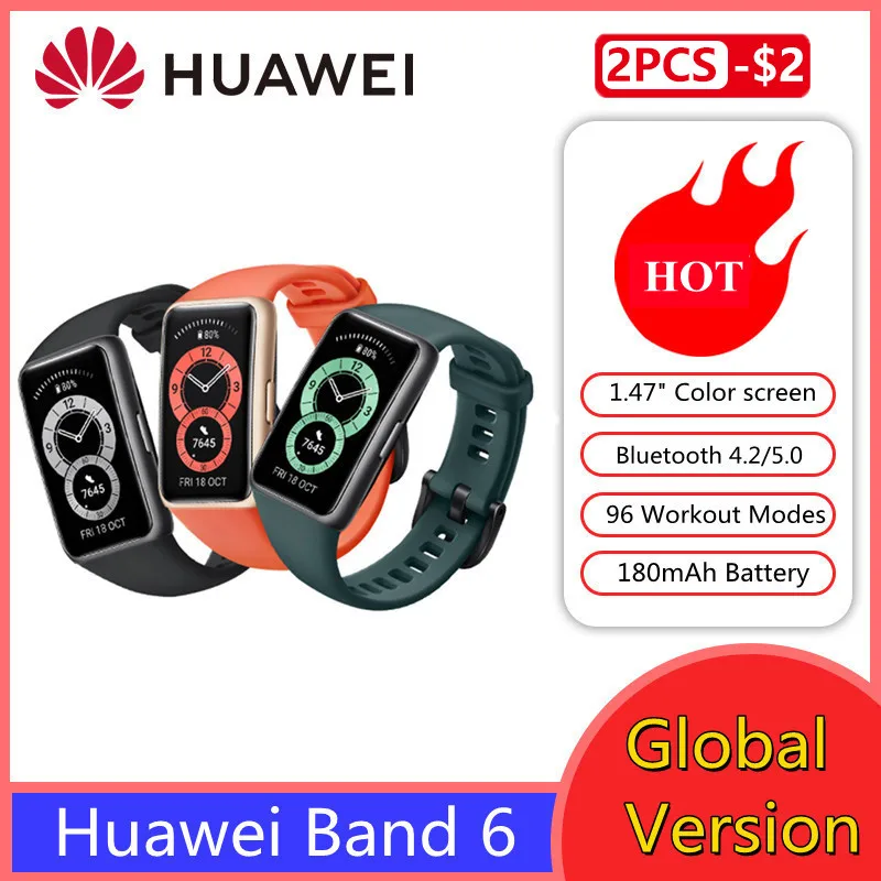 

NEW Huawei Band 6 Smartbands Screen Heart Rate Tracker Sleep monitoring BT 5.0 Wristband for Men Women Fitness bracelet