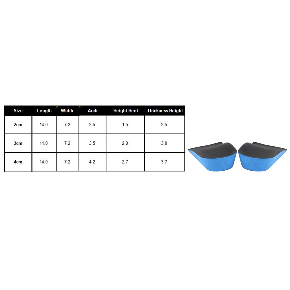 

Women Men 2/3/4cm Insole Height Increase Invisible Shock Absorption Sport Support Half Pad Soft Non Slip Foot Care Inserts