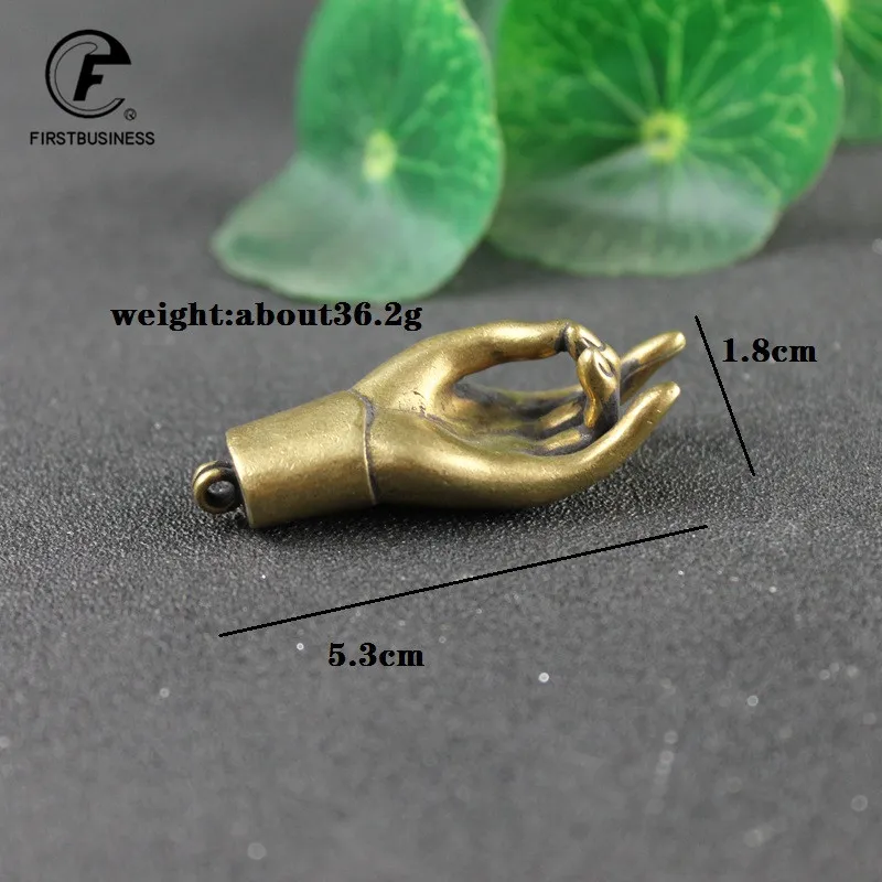 Античный медный Счастливый Будда ручные фигурки украшения винтажный латунный