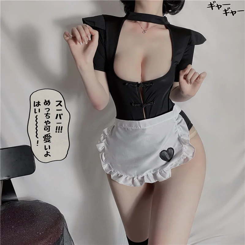 

Women Sexy Maid Dress Uniform Bodysuit Open Bra Sexy Lingerie Cosplay Costumes Lady Anime Role Play Party Stage Lolita Clothing