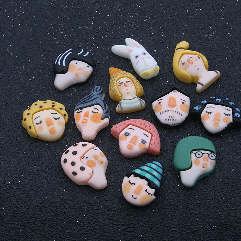 

Mix 10Pcs 12 Styles Charms People Rabbit Resin Patch Cabochons Glitter Gummy Candy Jewelry Brooch Pendant DIY Accessories