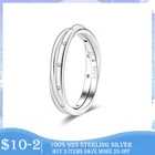 Женское кольцо, новые серебряные кольца с двумя кольцами для женщин, обручальное кольцо, обручальное Оригинальное серебряное ювелирное изделие, подарок