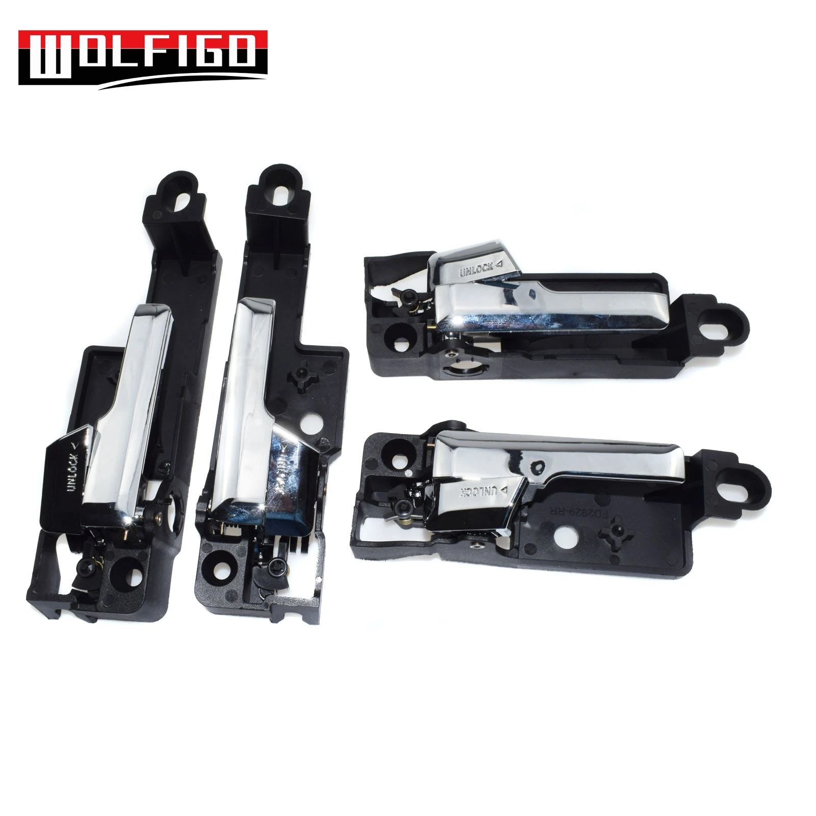 WOLFIGO Хромированная ручка межкомнатной двери для Ford Fusion Lincoln MKZ Mercury Milan 6E5Z5422600, 6E5Z5422601B, 6E5Z5422600A, 6E5Z-5422601