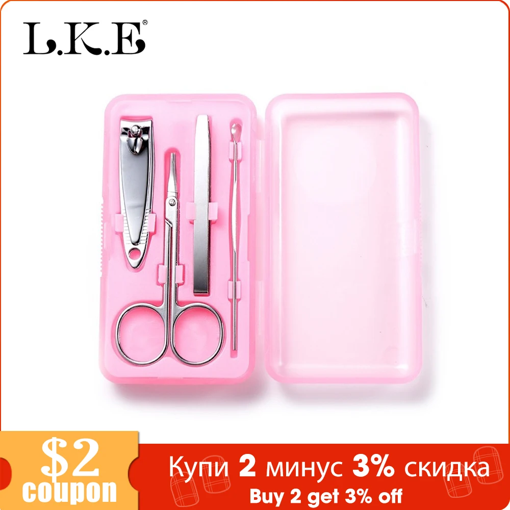 LKE 4 шт./компл. инструменты для ногтей наборы и наборы машинка для стрижки ногтей маникюрный набор кусачки и триммеры педикюр ножницы наборы для макияжа инструменты