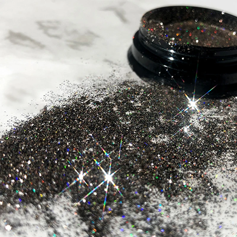 1 коробка цветной голографический порошок для ногтей|Блестки ногтей| |