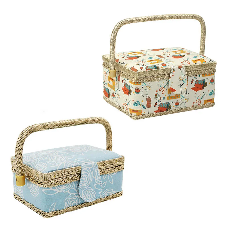 Home Sewing Accessories Rectangular Frame With Jacquard Basket Fabric Crafts Flower Removable Box | Дом и сад