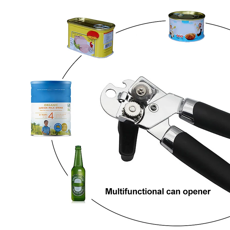 

Multifunctional Corkscrew with Large Turn Knob Stainless Steel Manual Can Opener Kitchen Accessory for Bottle can CSV