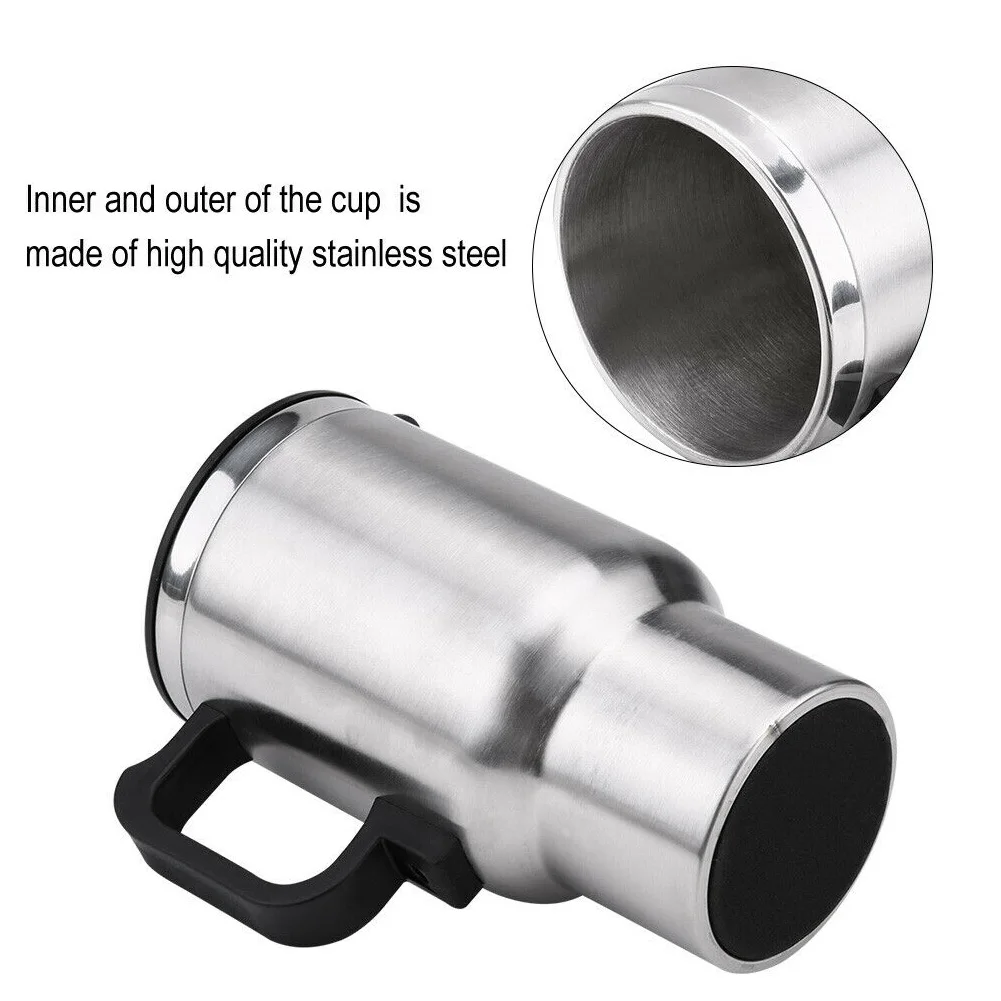 Vehicle Heating Cup 500ML 12V Car Stainless Steel Water Kettle Coffee Heated Mug Accessories | Автомобили и мотоциклы