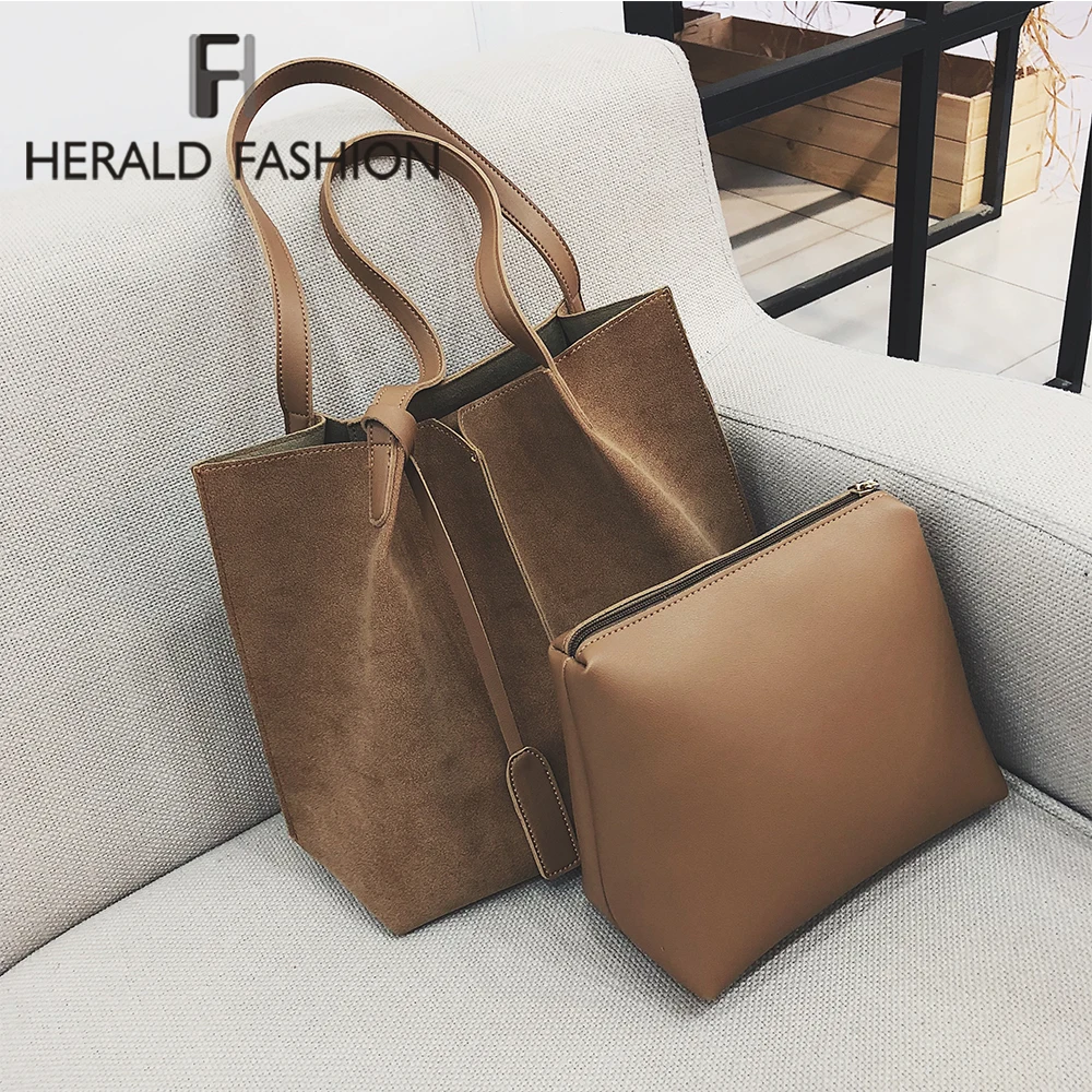 Женская сумка из мягкой кожи Herald Fashion комплект 2 предметов женская на плечо