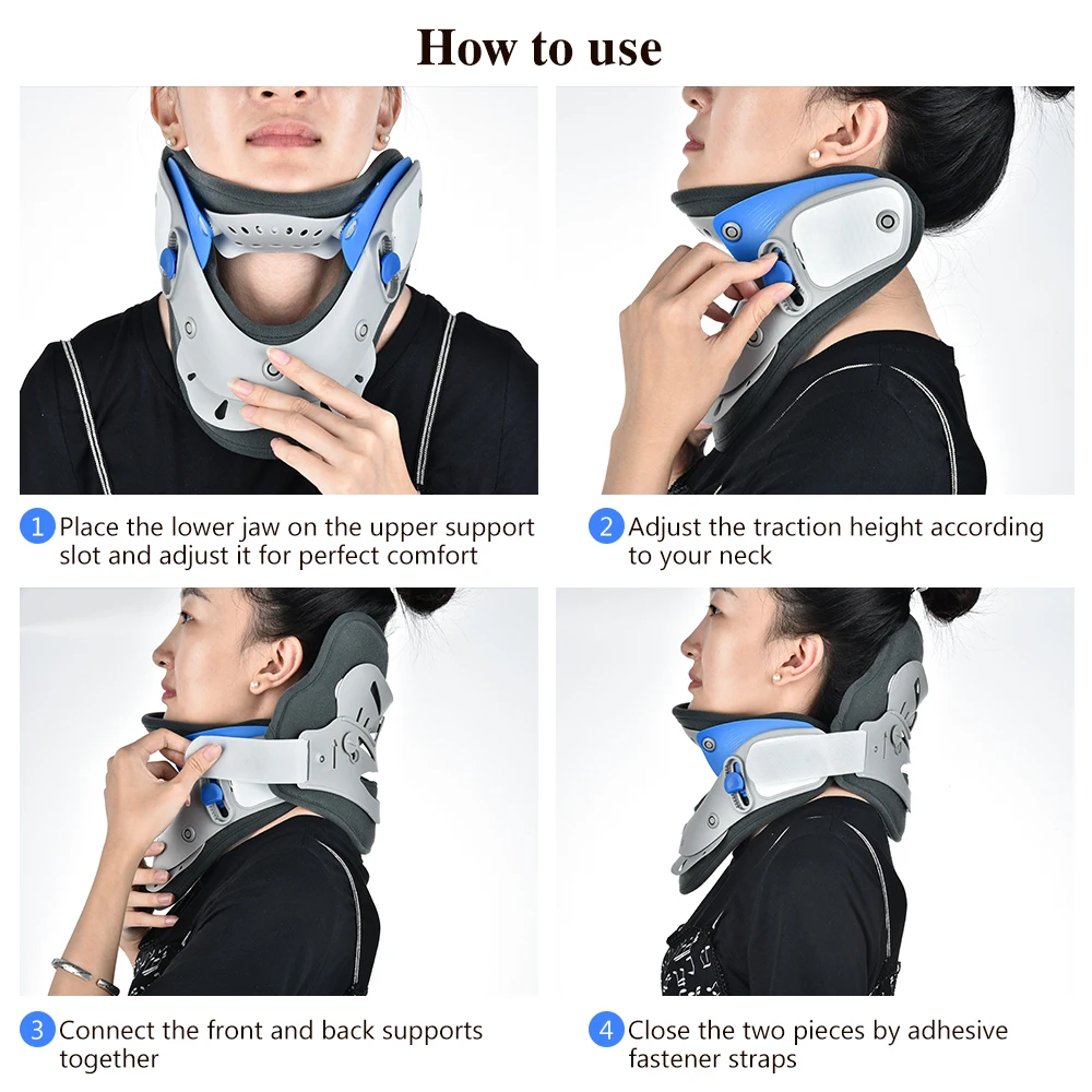 Neck Correction Repair Collar Cervical Traction Device Adjustable Spine Stretcher Corrector Support | Красота и здоровье
