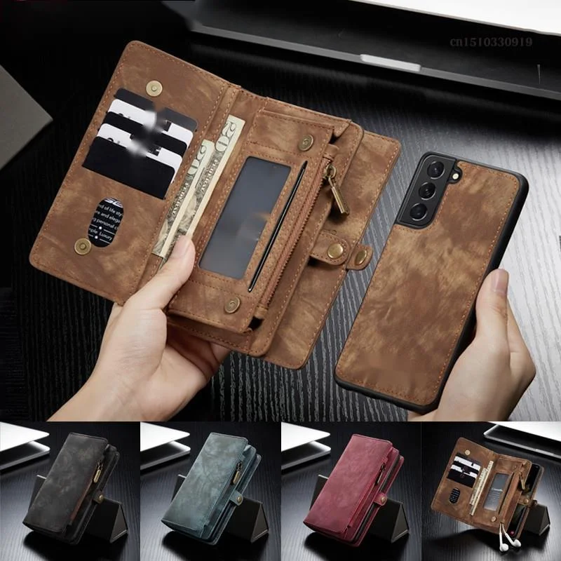 

Leather Wallet Card Case for Samsung Galaxy S21 Plus S20 FE S10 S9 S8 Plus S7 Edge Note 20 Ultra 10 A50 A51 A71 A21S Cover Coque