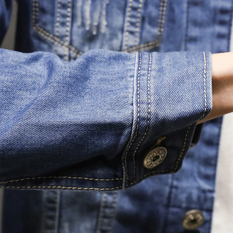 

Autumn New Men's Denim Jacket Men's Slim White Casual Oversize Jacket