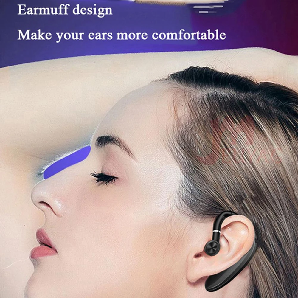 

Wireless Bluetooth Headphone Ear Hook Earphone Stereo Waterproof Earphones Single Ear Handsfree With Mic For Drive Sports