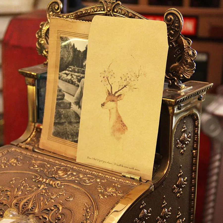 10 шт. конверт с оленем/оленем открытка на день рождения подарки годовщину