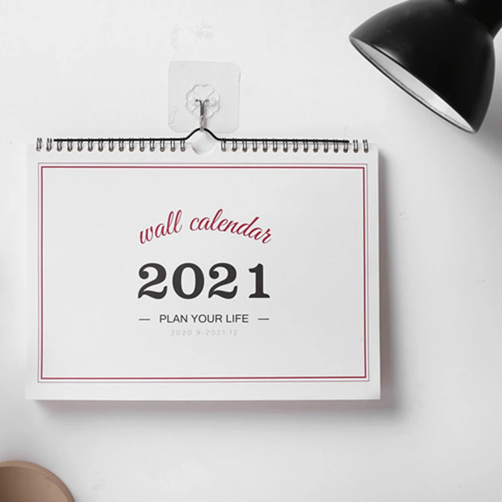 

2021 Paper Calendar Easy Read Wall Hanging Calendar Daily Weekly Paper Practical Calendar for Full Years with Tag Stickers