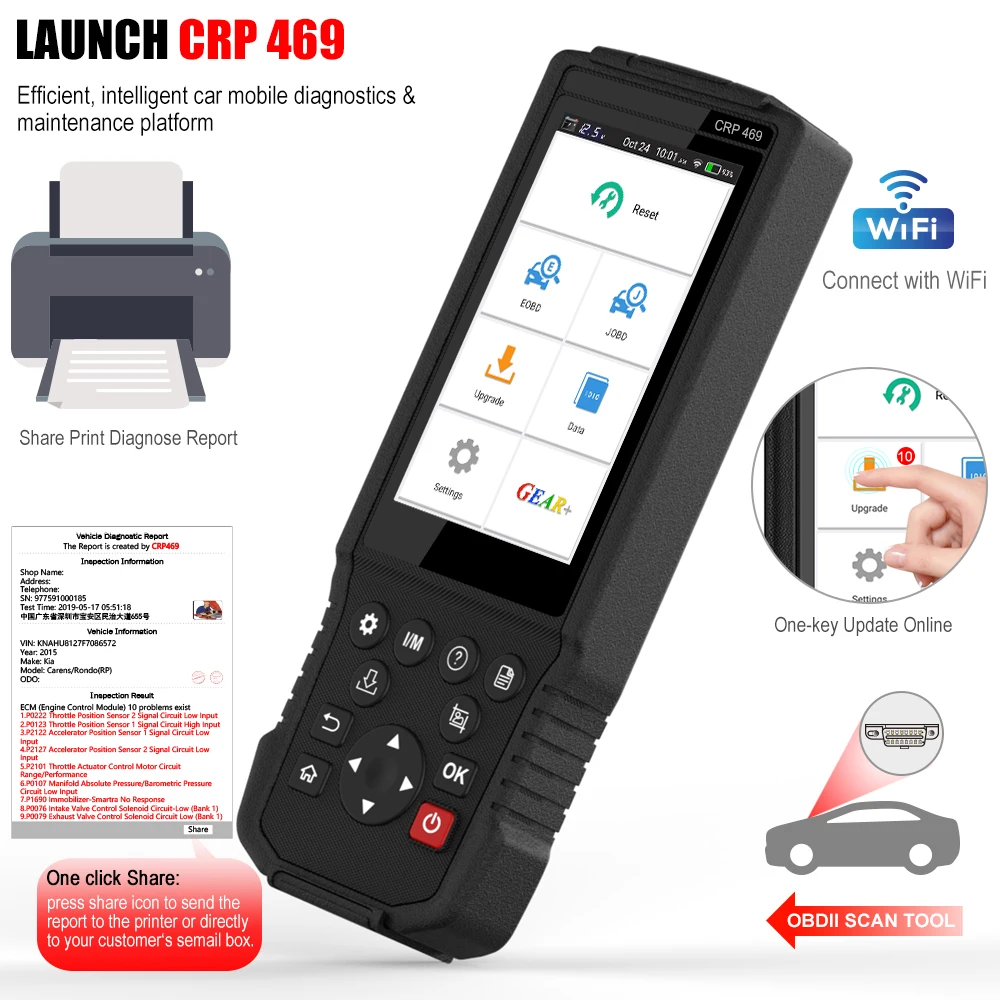 Launch X431 CRP469 OBDII сканер автомобильный ODB 2 Автомобильный диагностический инструмент