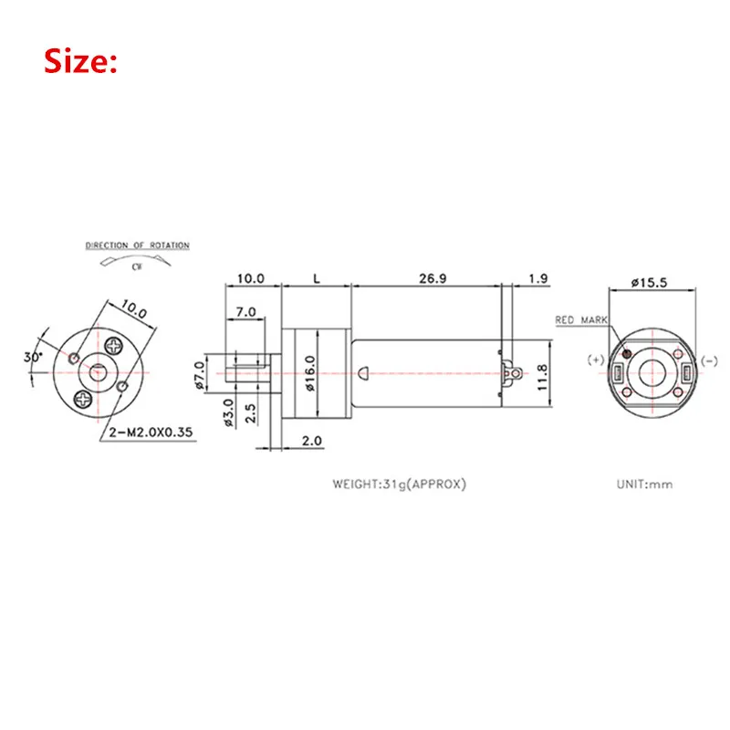 1 шт. оптовая продажа полностью Металлическая шестерня микро щеточный двигатель