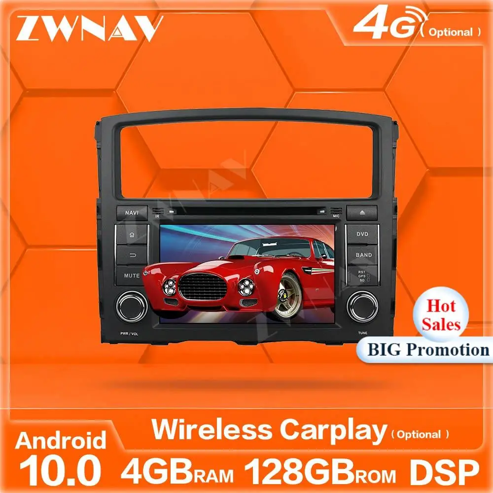 128 ГБ Carplay Android 10 плеер для MITSUBISHI PAJERO 2006 2007 2008 2009 2010 2011 GPS авто аудио радио музыка