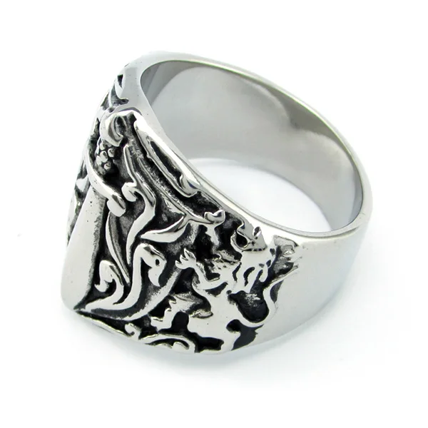 Кольцо из нержавеющей стали 316L для мужчин Винтажное кольцо с изображением