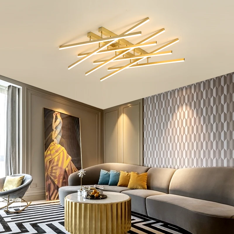 FKL современный светодиодный светильник скандинавские золотые линии можно