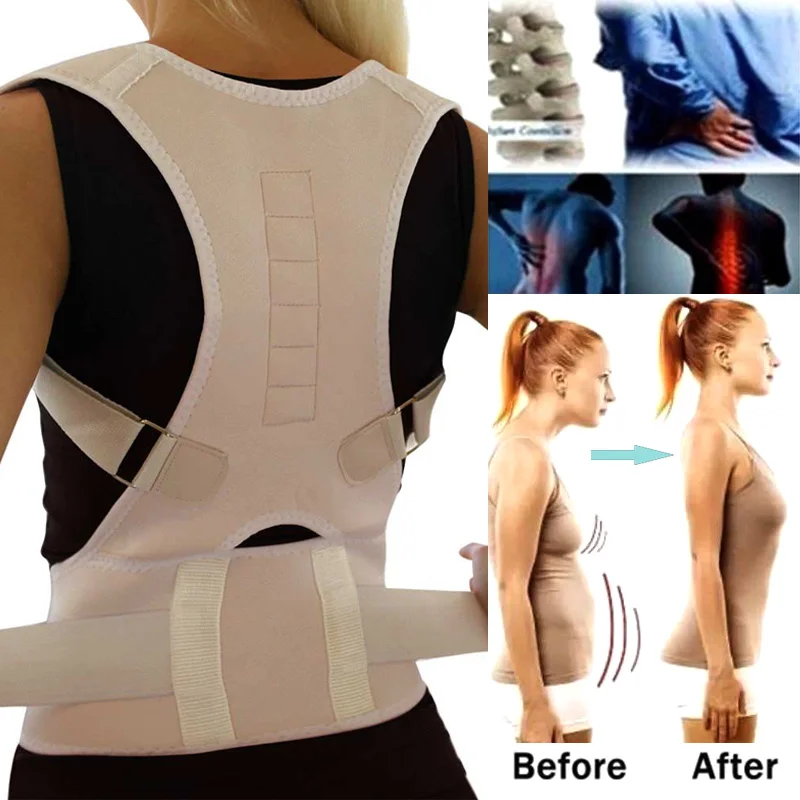 S-XL Medical clavicle posture Corrector Adjustable Magnetic Shape Body Shoulder Brace Belt Men And Women Back Vertebra correct images - 6